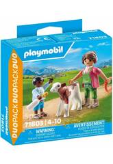 Playmobil Duopack Landwirtin mit Kälbchen