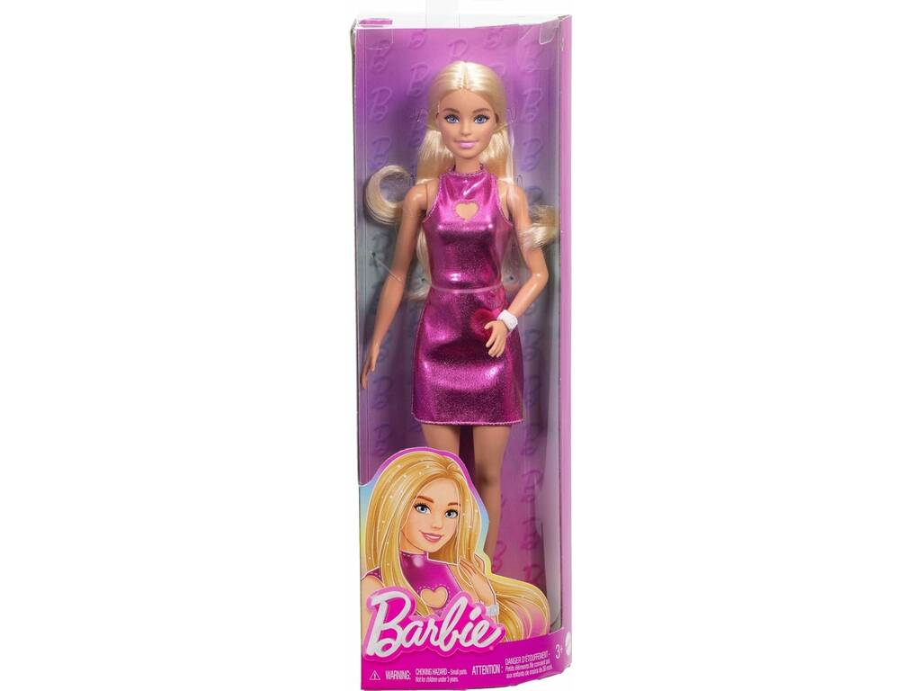Barbie Fashionista Bambola con Abito Rosa Metallizzato
