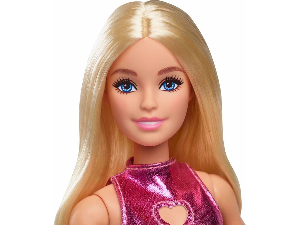 Barbie Fashionista Bambola con Abito Rosa Metallizzato