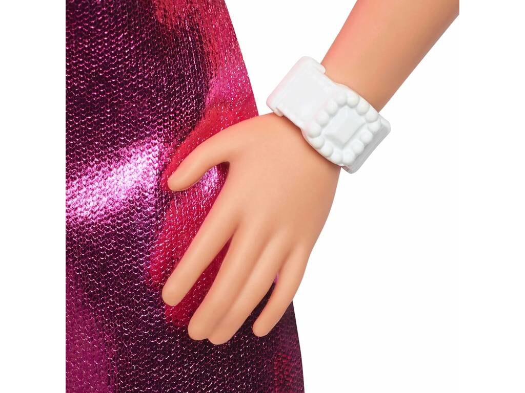Barbie Fashionista Bambola con Abito Rosa Metallizzato