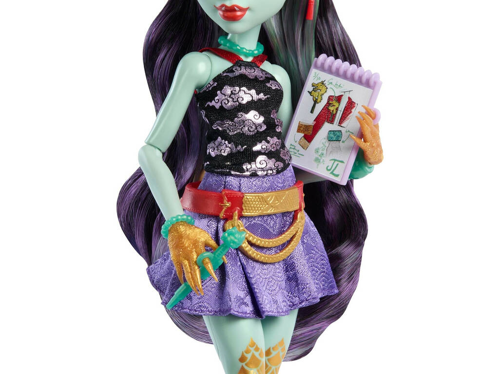 Monster High Bambola Jinafire Long con Cloudy Yun Yun e accessori