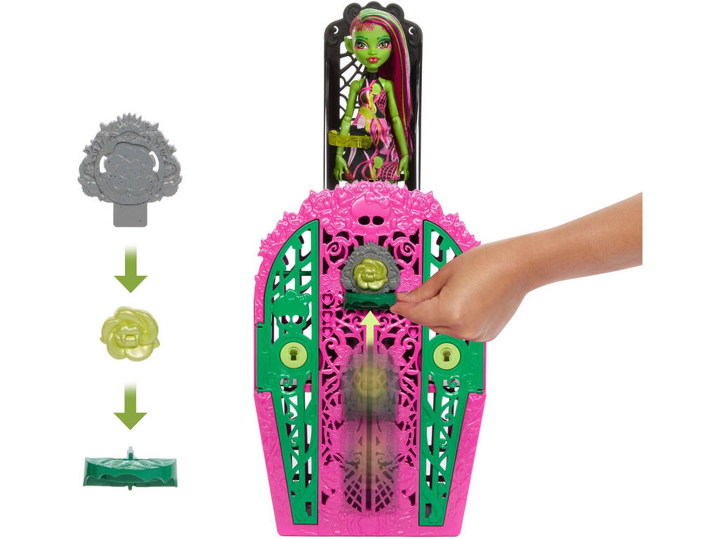 Poupée Monster High Skulltimate Secrets Garden Mysteries Venus McFlytrap avec armoire