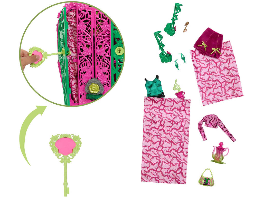 Poupée Monster High Skulltimate Secrets Garden Mysteries Venus McFlytrap avec armoire