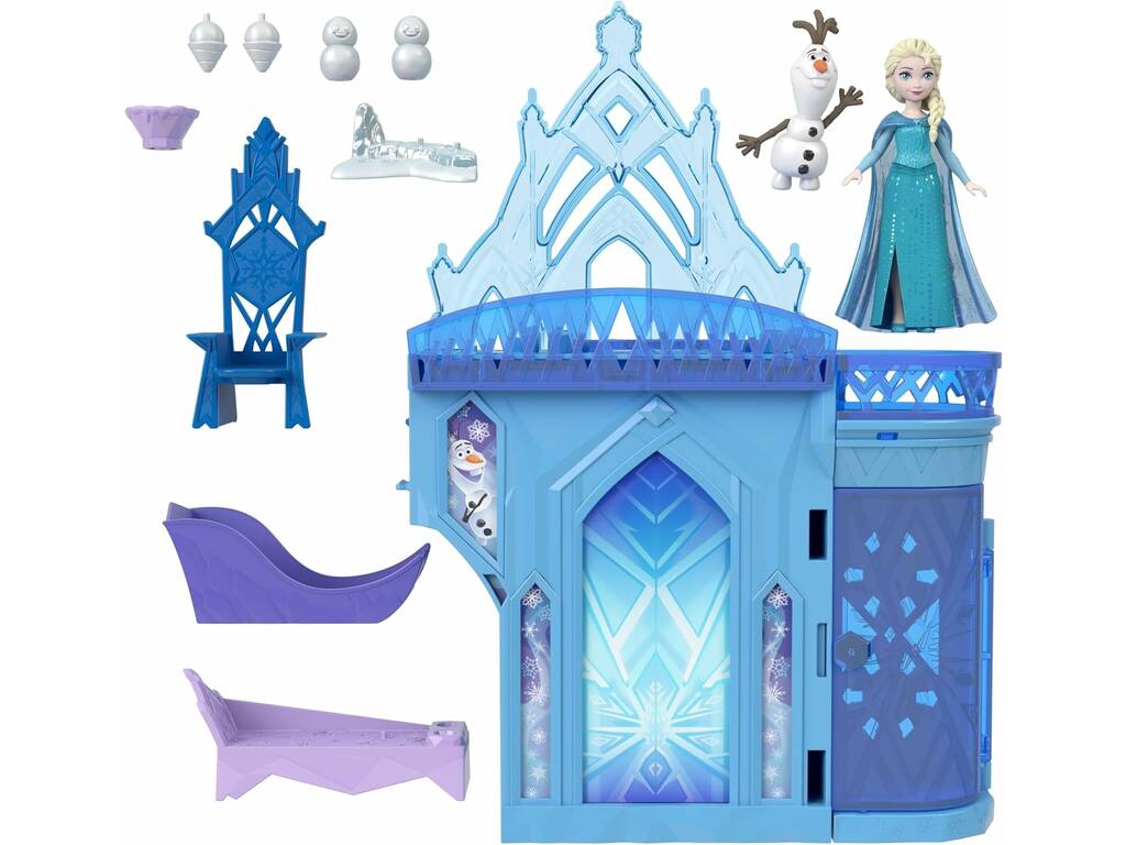 Disney Frozen Castello di Ghiaccio con bambola Elsa, Olaf e accessori