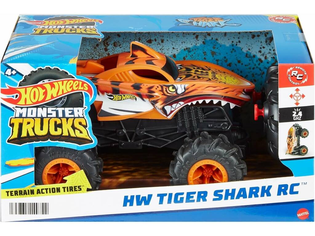 Hot Wheels Monster Trucks Veicolo radiocomandato Tiger Shark