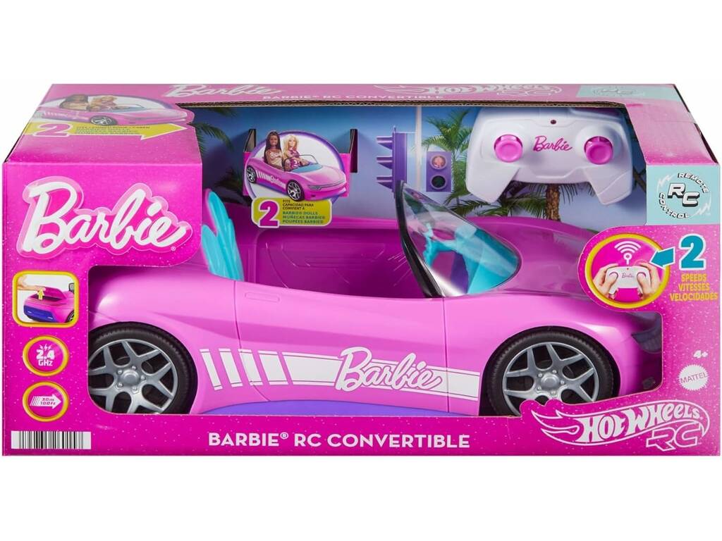 Hot Wheels RC Veicolo telecomandato decappottabile rosa Barbie