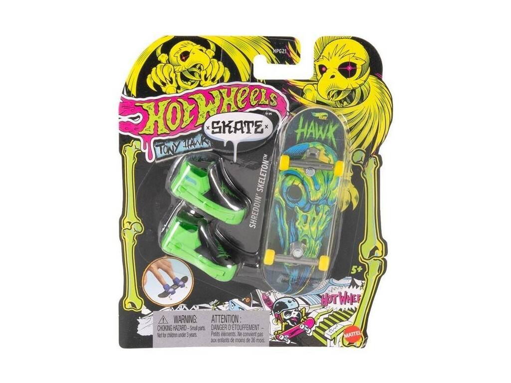 Hot Wheels Skate Tony Hawk Neon Pack Skate con scarpe da ginnastica