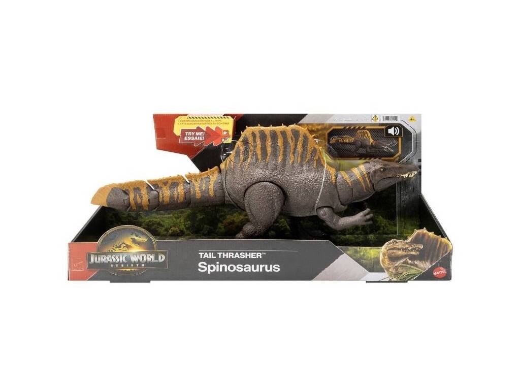 Jurassic World Rebirth Figura Spinosaurus Tail Thrasher de 55 cm con Sonidos y Movimiento