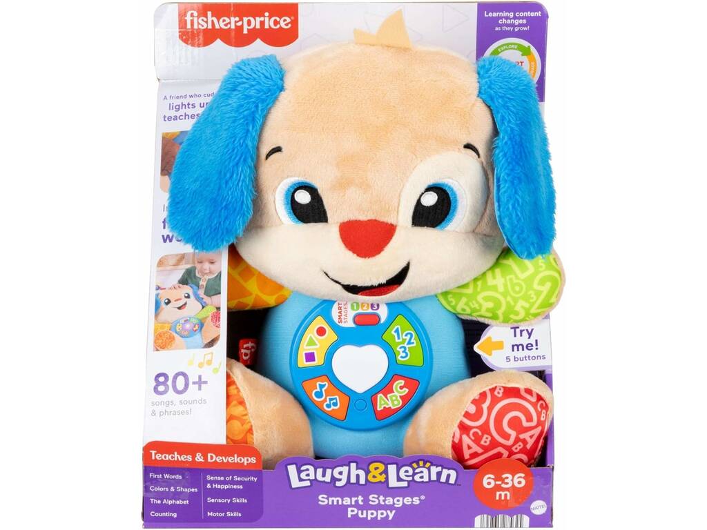 Fisher Price Peluche Interattivo Ridi e Impara Cagnolino Smart Stages
