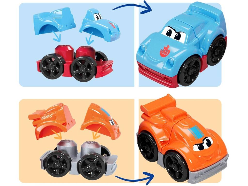 MegaBloks Camion da corsa e costruzione con 2 auto e 19 blocchi