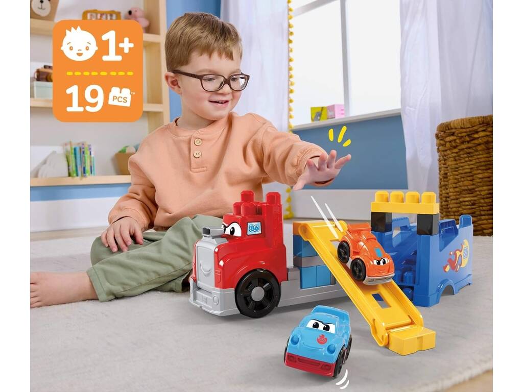 MegaBloks Camion da corsa e costruzione con 2 auto e 19 blocchi