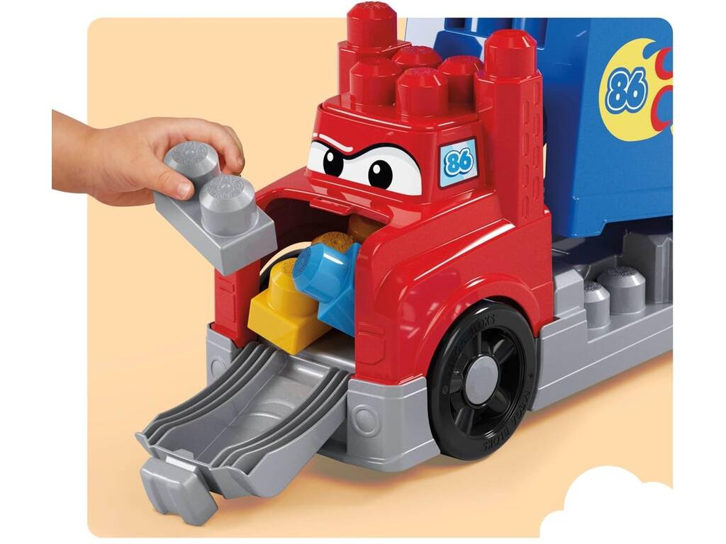 MegaBloks Camion da corsa e costruzione con 2 auto e 19 blocchi