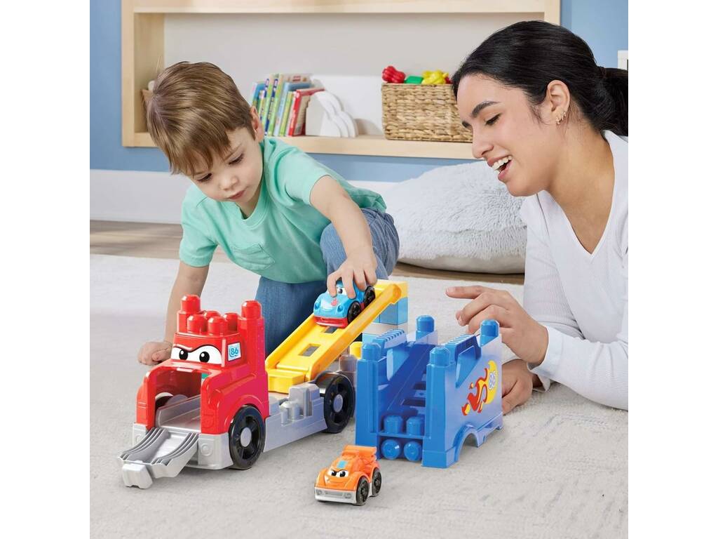 MegaBloks Camion da corsa e costruzione con 2 auto e 19 blocchi