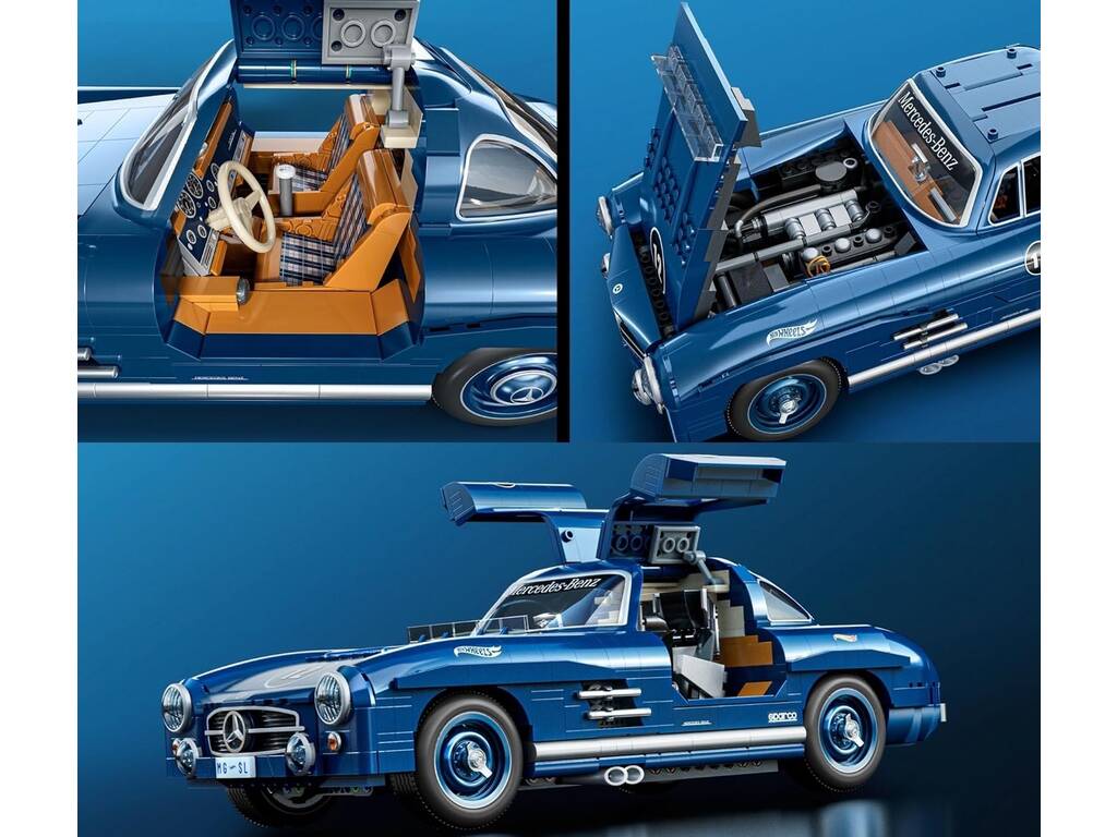 Hot Wheels Premium Series Mercedes Benz 300 SL Set di costruzione con veicolo