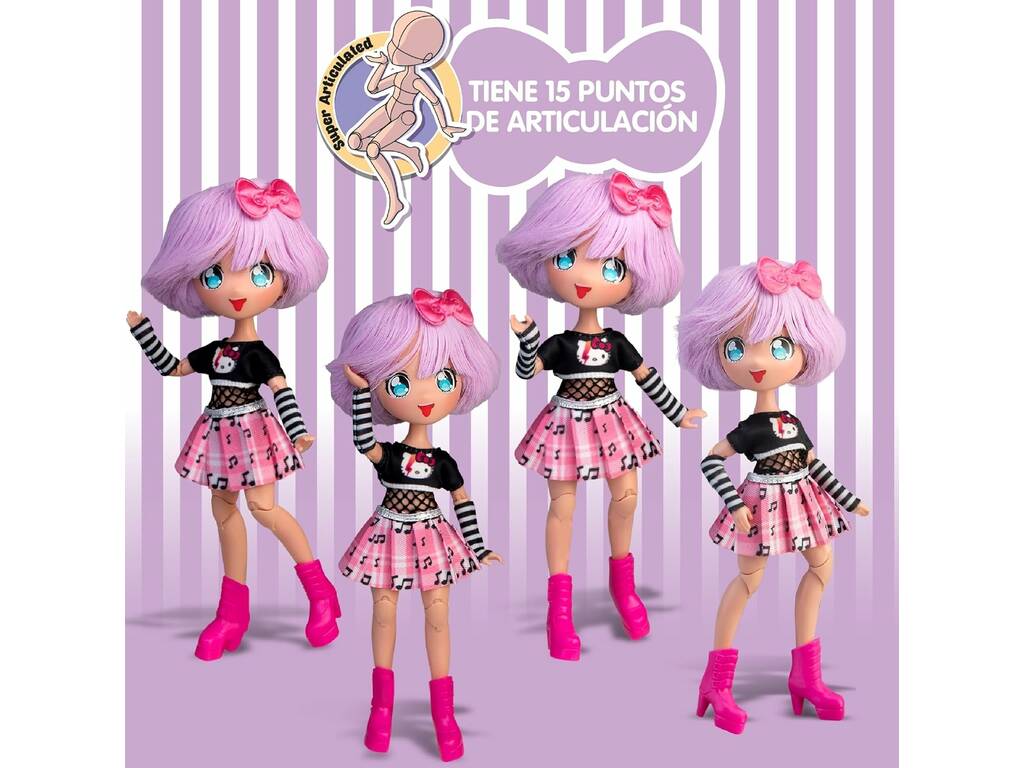 Hello Kitty Super Fans Bambola Teddy Rock da 20 cm