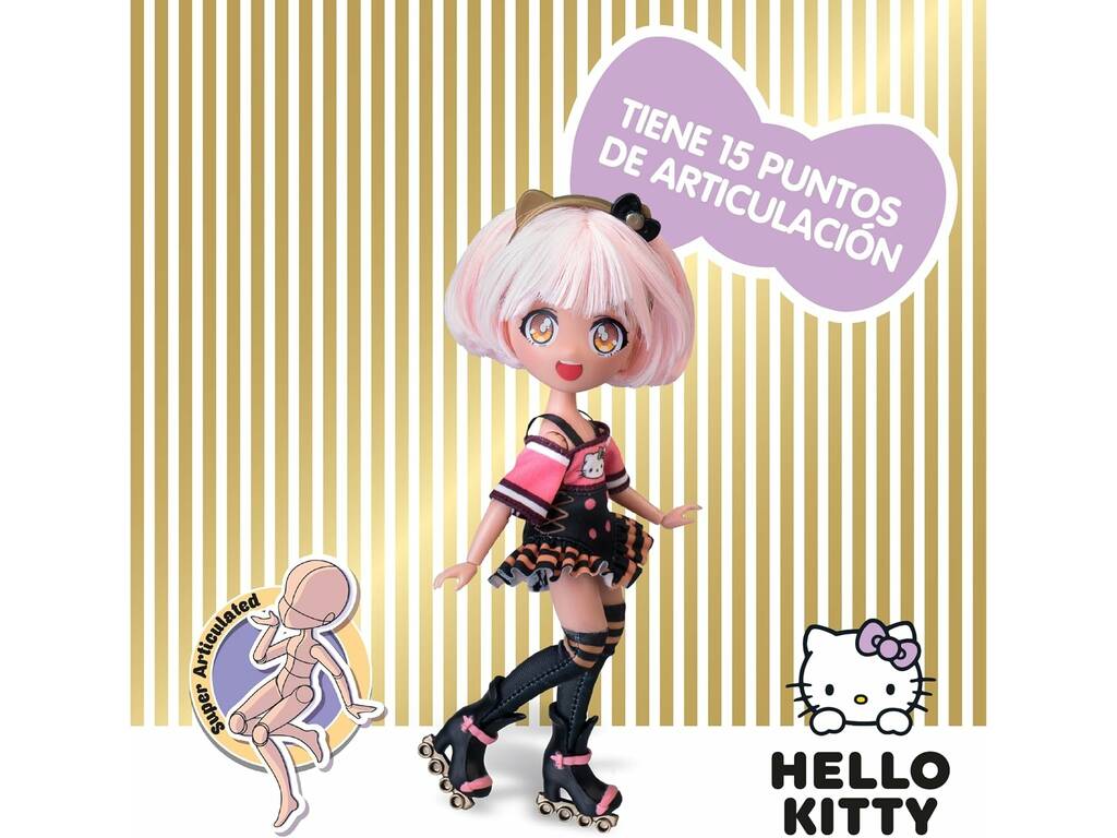 Hello Kitty Super Fans Bambola Diva Roller da 20 cm