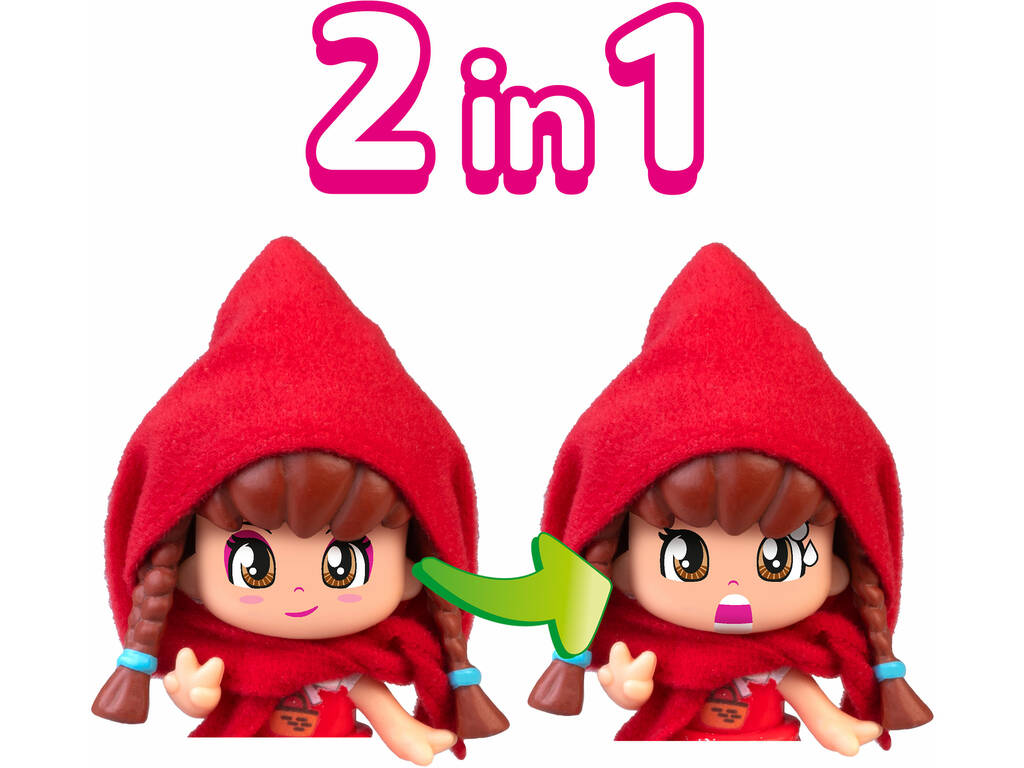 Pinypon Tales Bambola Cappuccetto Rosso con guardaroba Valigetta e accessori