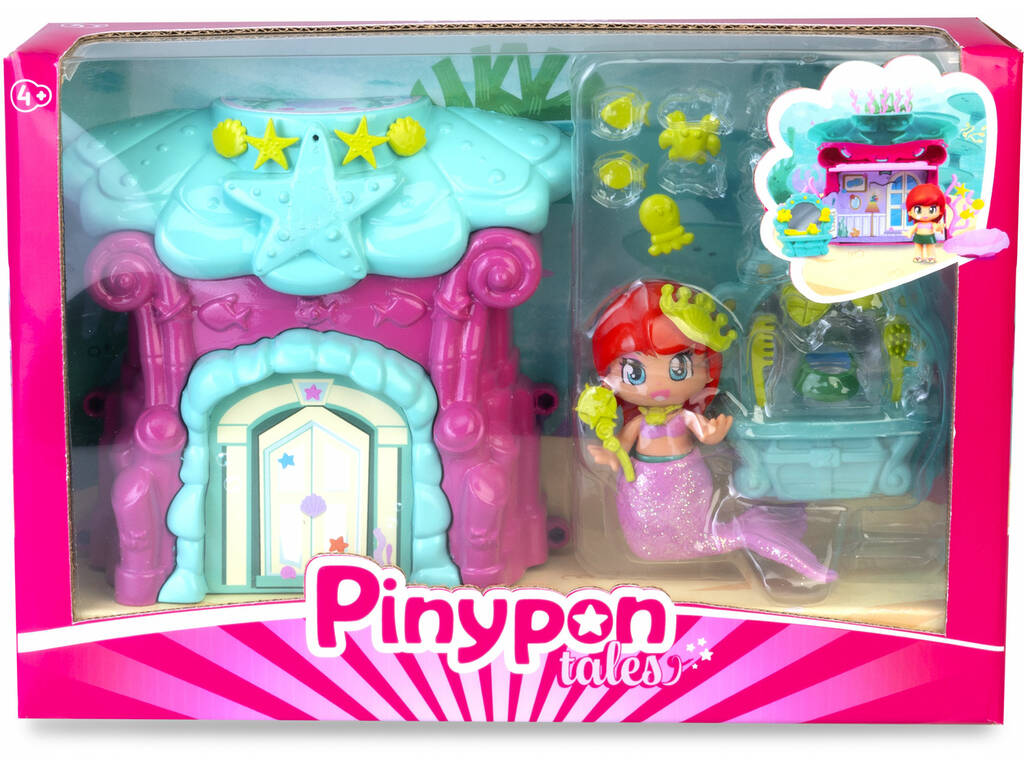 Pinypon Tales Little Mermaid Doll avec maison de mer et accessoires