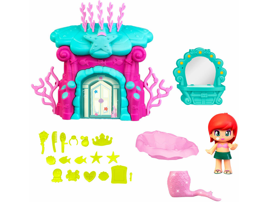 Pinypon Tales Little Mermaid Doll avec maison de mer et accessoires