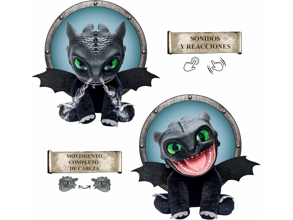How to Train Your Dragon Bambola Animatronica Toothless da 25 cm Real FX con Suoni e Movimenti
