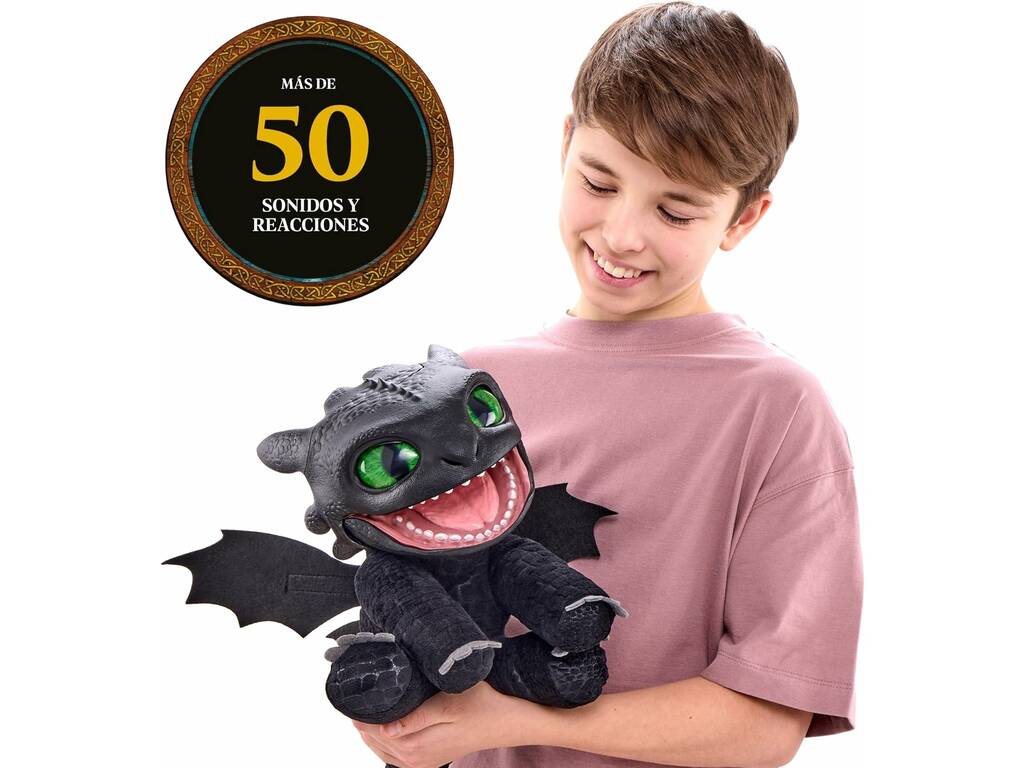 How to Train Your Dragon Bambola Animatronica Toothless da 25 cm Real FX con Suoni e Movimenti