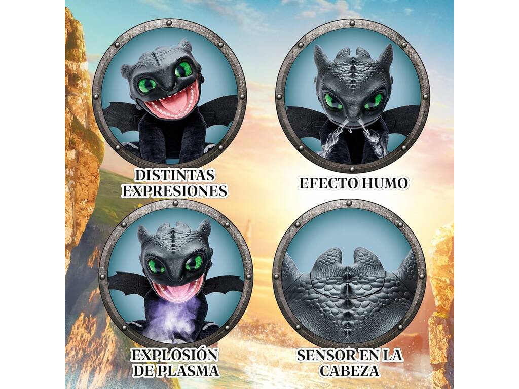 How to Train Your Dragon Bambola Animatronica Toothless da 25 cm Real FX con Suoni e Movimenti