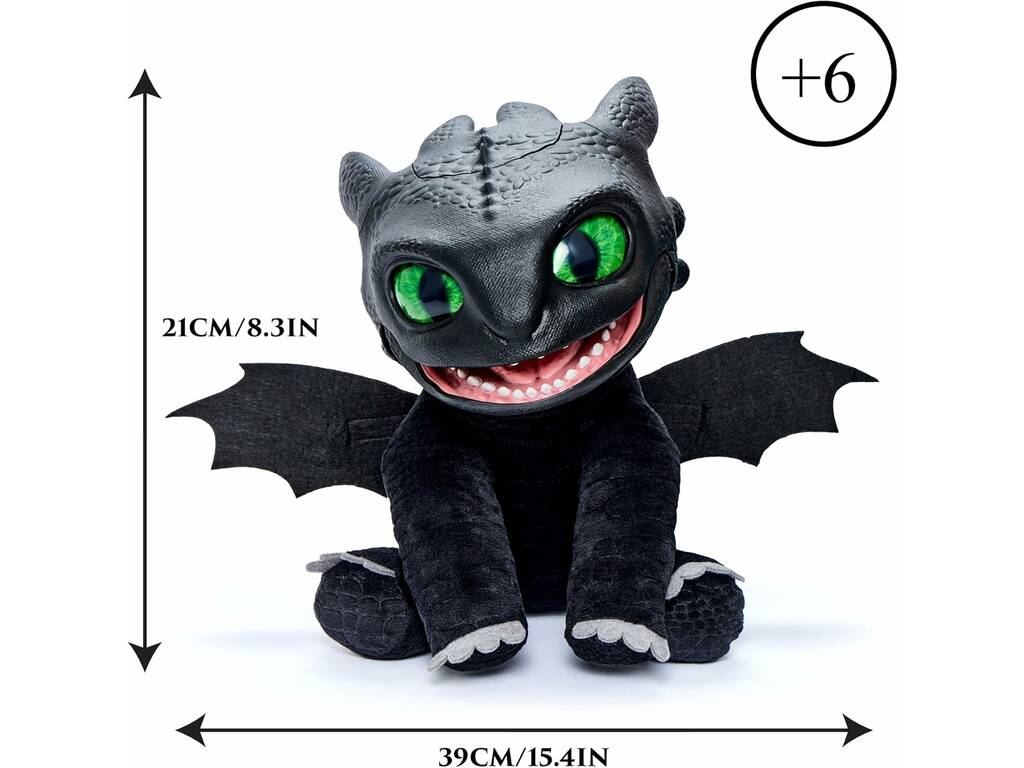 How to Train Your Dragon Bambola Animatronica Toothless da 25 cm Real FX con Suoni e Movimenti