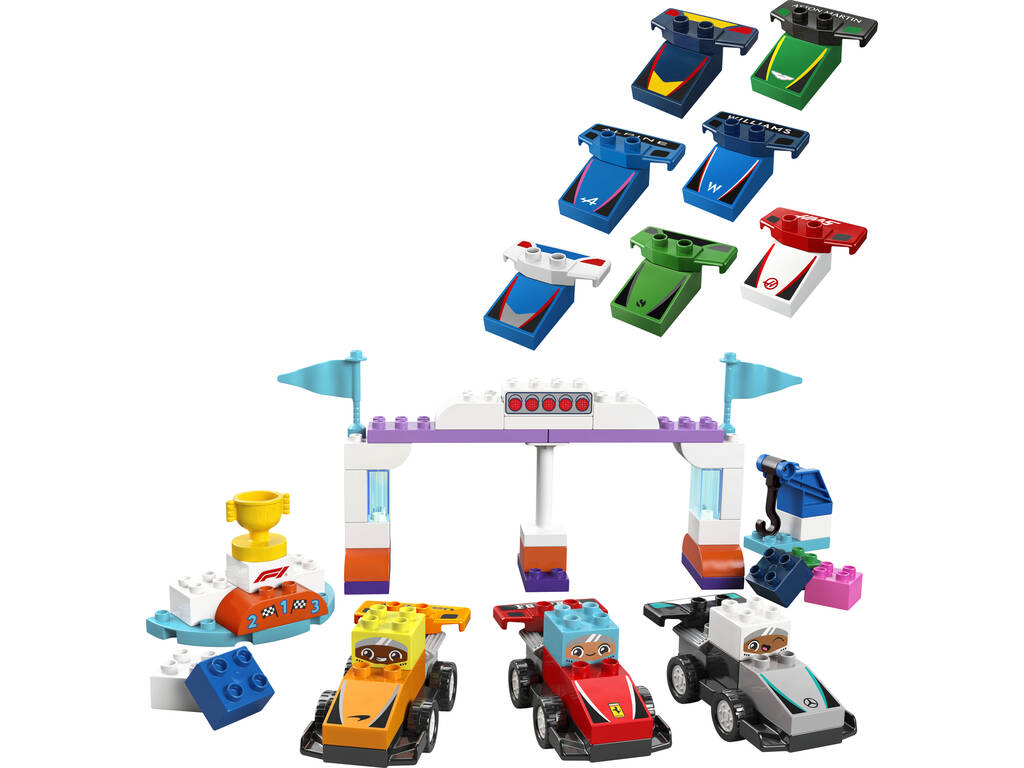 Lego Duplo Formule 1 F1 Team voitures de course et pilotes