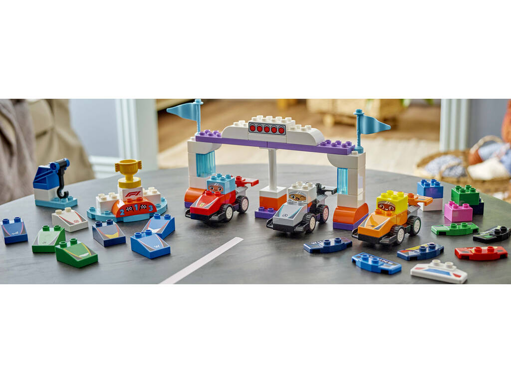 Lego Duplo Formule 1 F1 Team voitures de course et pilotes