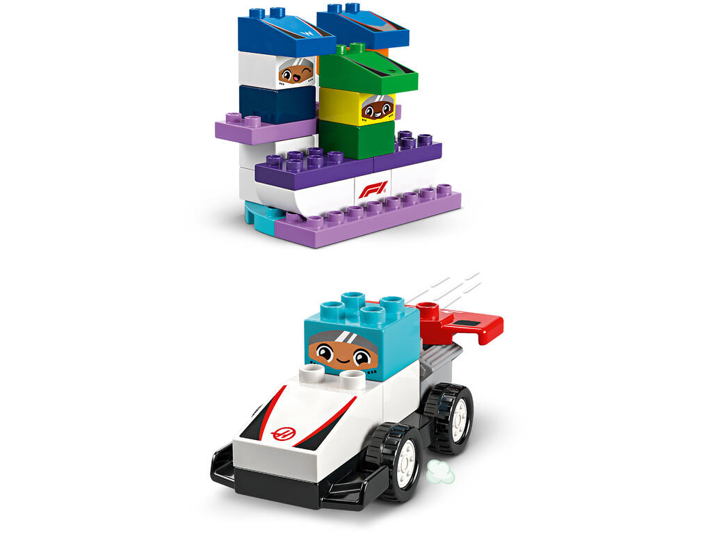 Lego Duplo Formule 1 F1 Team voitures de course et pilotes