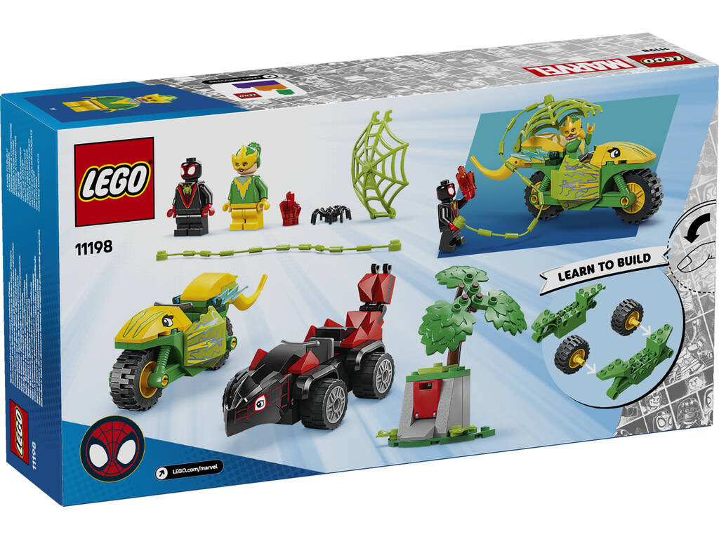Lego Marvel Spidey And His Amazing Friends Spin e Electro: Duello di veicoli Dinosauro