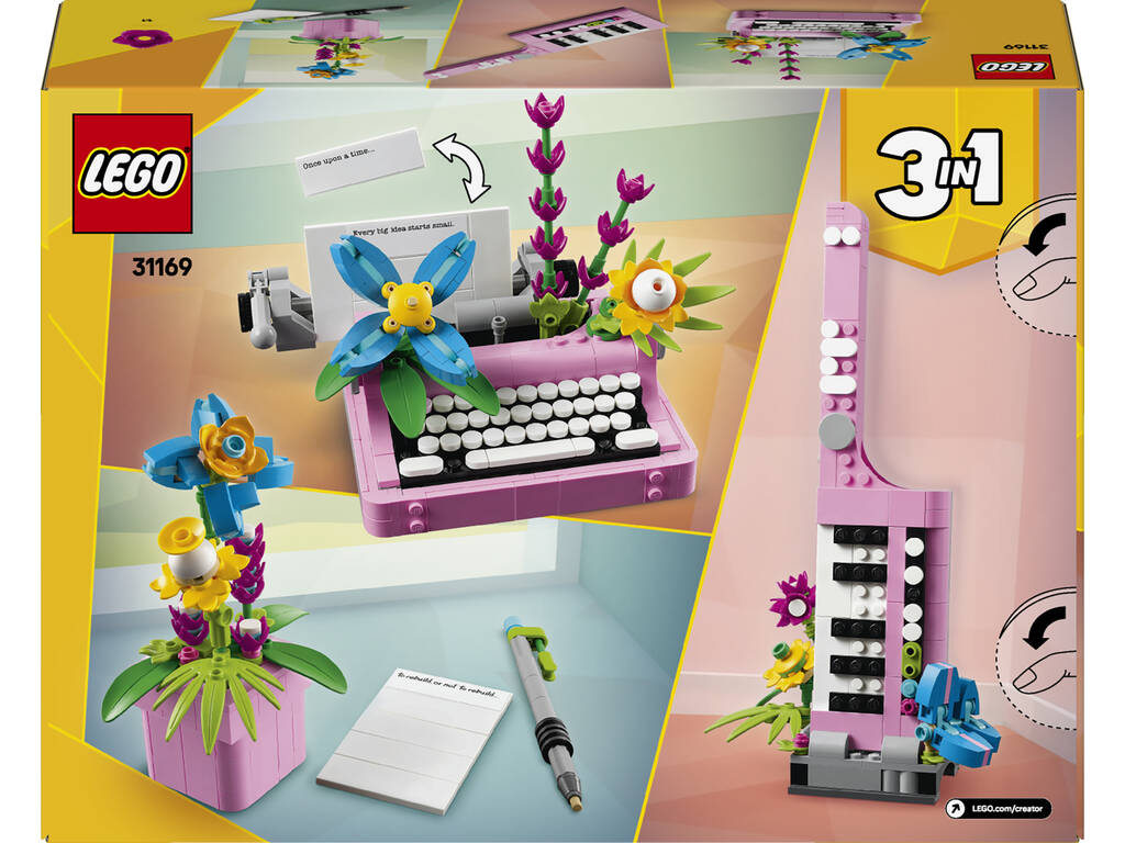 Lego Creator 3 in 1 Macchina da scrivere con fiori