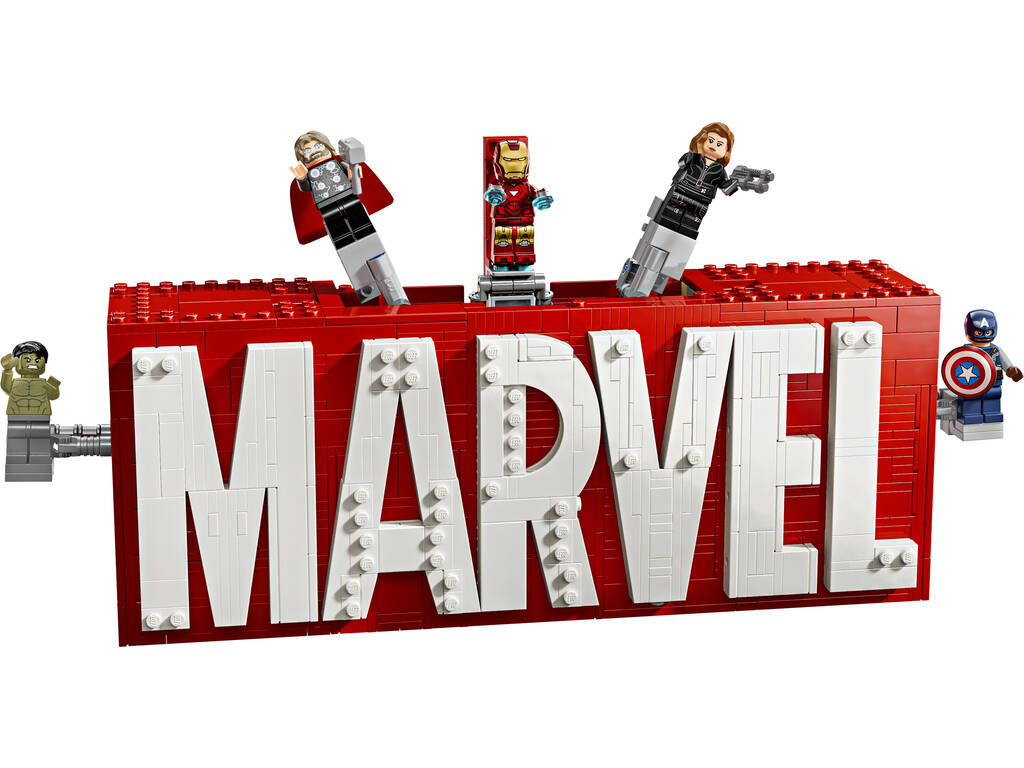 Lego Marvel The Infinity Saga Logotipo Marvel e Minifiguras