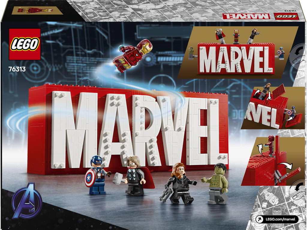 Lego Marvel The Infinity Saga Logotipo Marvel e Minifiguras