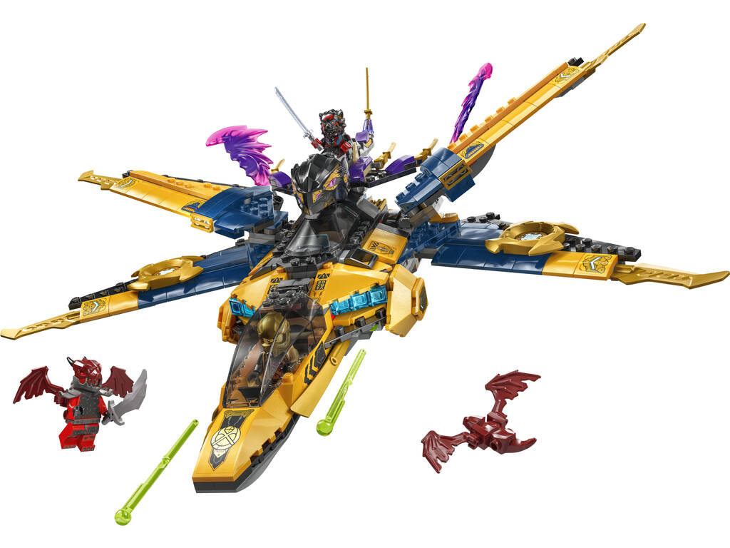 Lego Ninjago Dragons Rising Super Jet della Tempesta di Ras e Arin