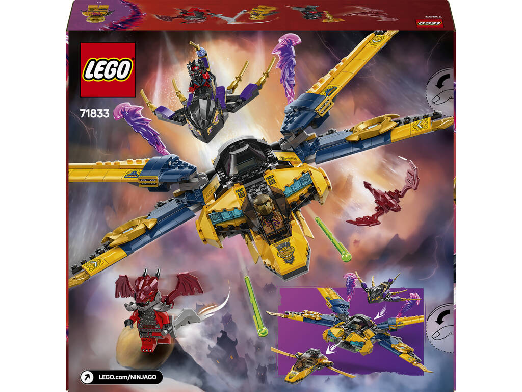 Lego Ninjago Dragons Rising Super Jet della Tempesta di Ras e Arin