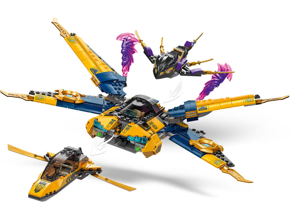 Lego Ninjago Dragons Rising Super Jet della Tempesta di Ras e Arin