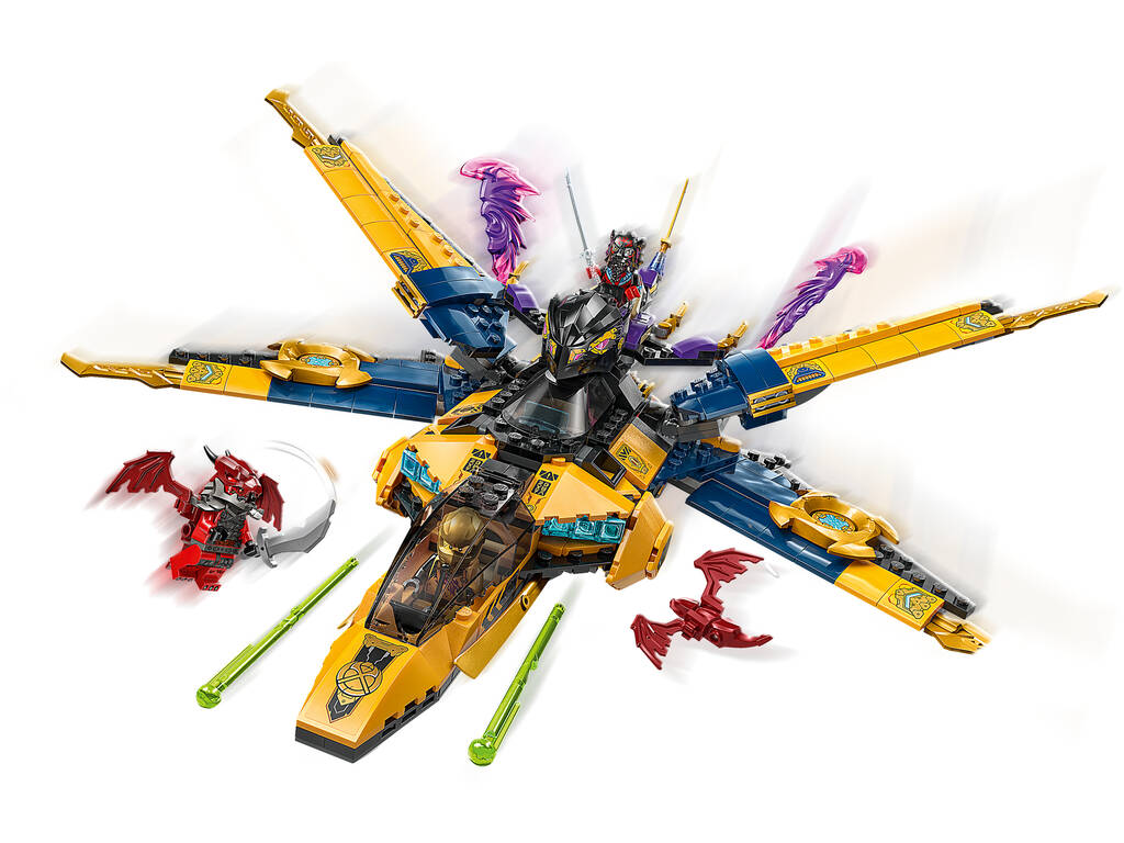 Lego Ninjago Dragons Rising Super Jet della Tempesta di Ras e Arin