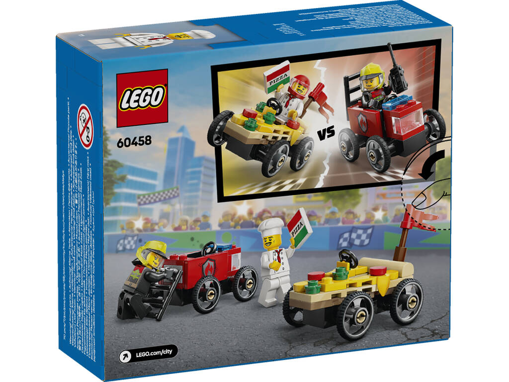 Lego City Pack Auto da Corsa: Pizza vs. Camion dei Pompieri