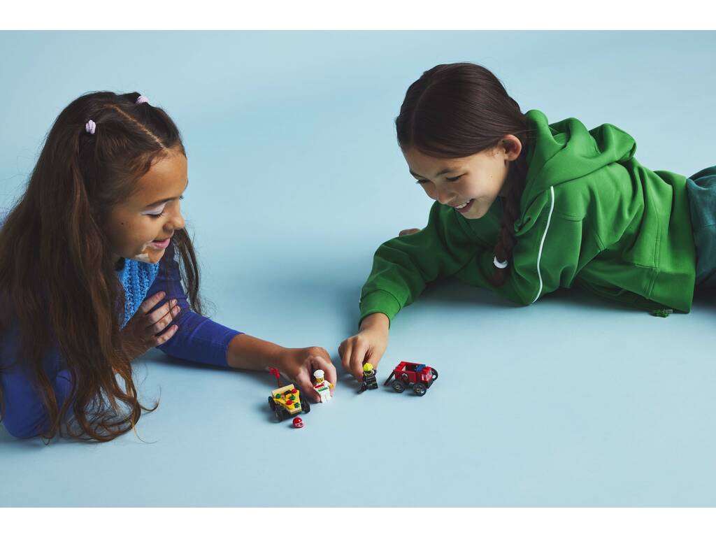 Lego City Pack Auto da Corsa: Pizza vs. Camion dei Pompieri
