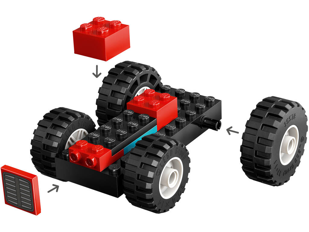 Lego City Trator Vermelho com Reboque e Ovelha