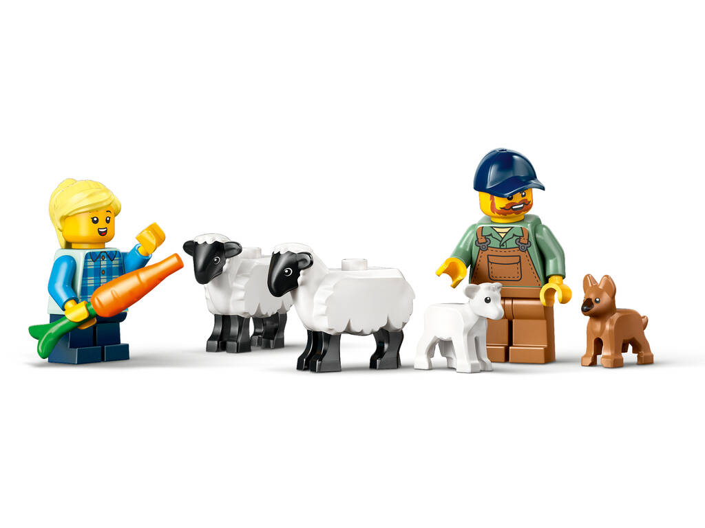 Lego City Trator Vermelho com Reboque e Ovelha