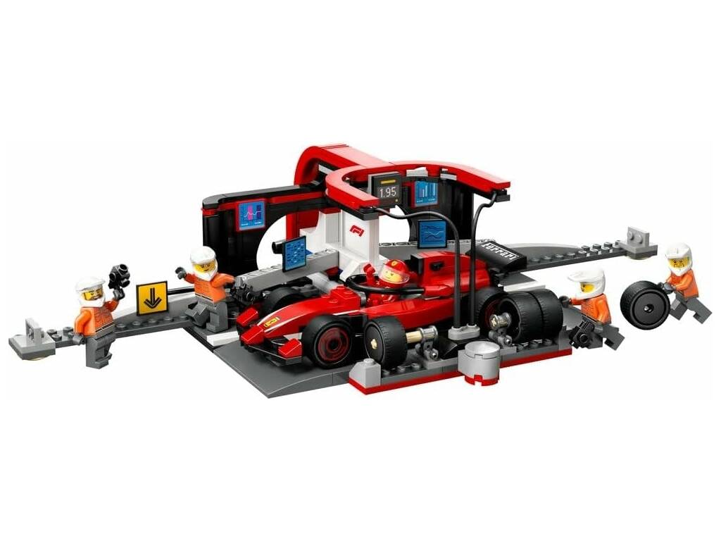 Lego City Formula 1 F1 Pit Stop e meccanici con auto Ferrari