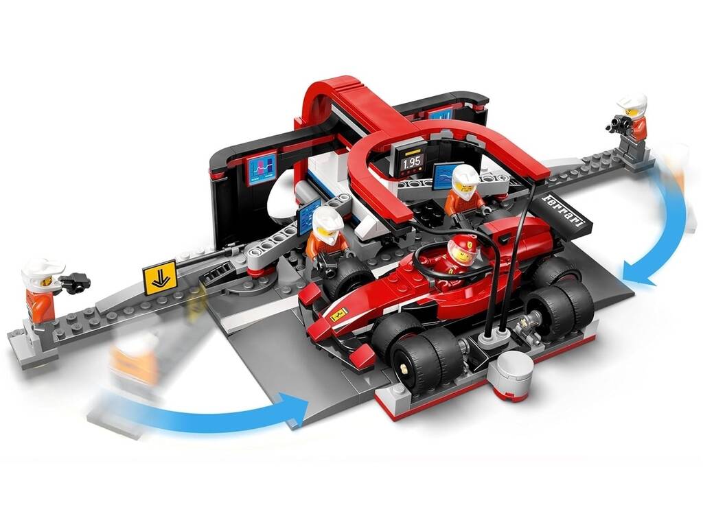Lego City Formula 1 F1 Pit Stop e meccanici con auto Ferrari