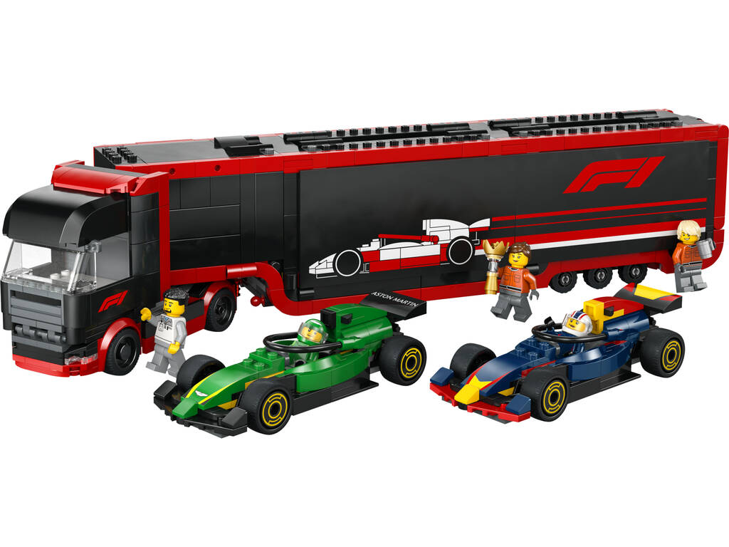 Lego City Formula 1 Camion F1 con le auto di F1 RB20 e AMR24