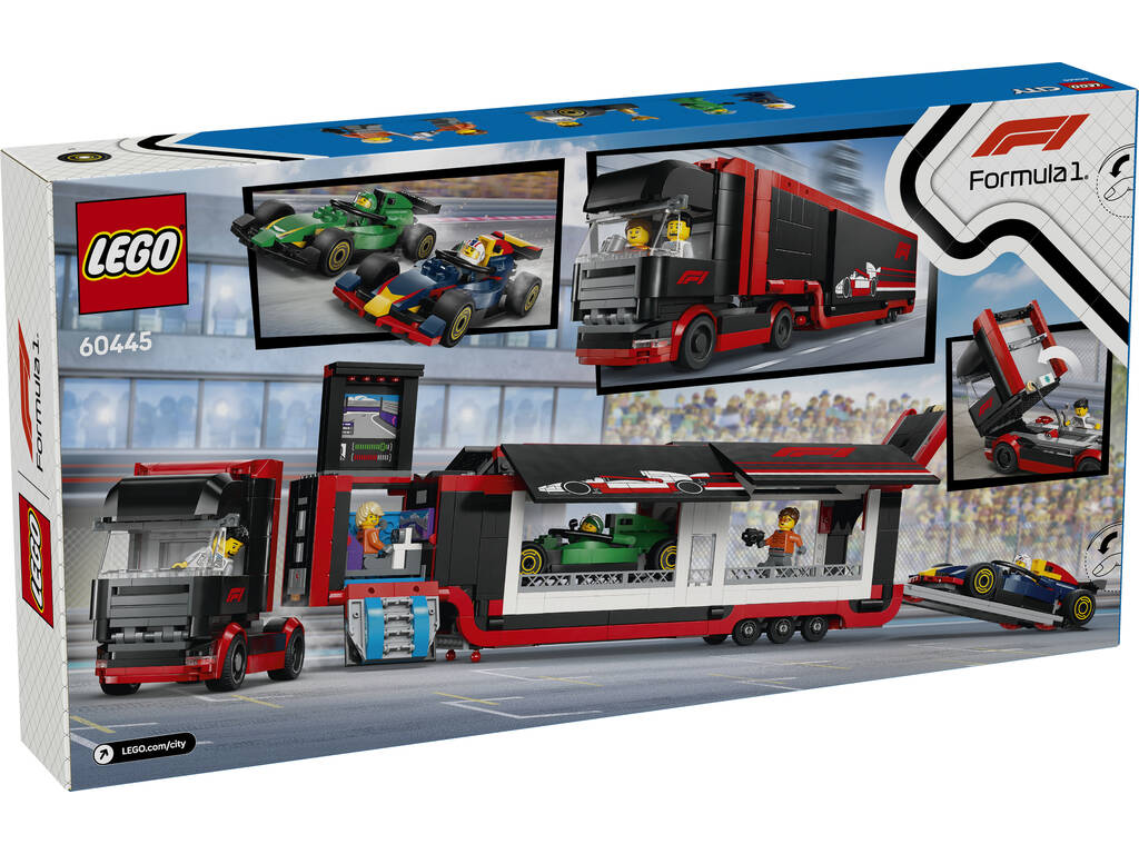 Lego City Formula 1 Camion F1 con le auto di F1 RB20 e AMR24