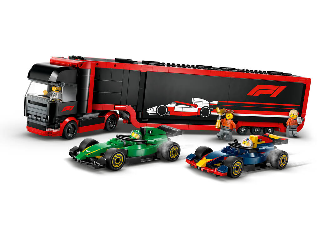 Lego City Formula 1 Camion F1 con le auto di F1 RB20 e AMR24