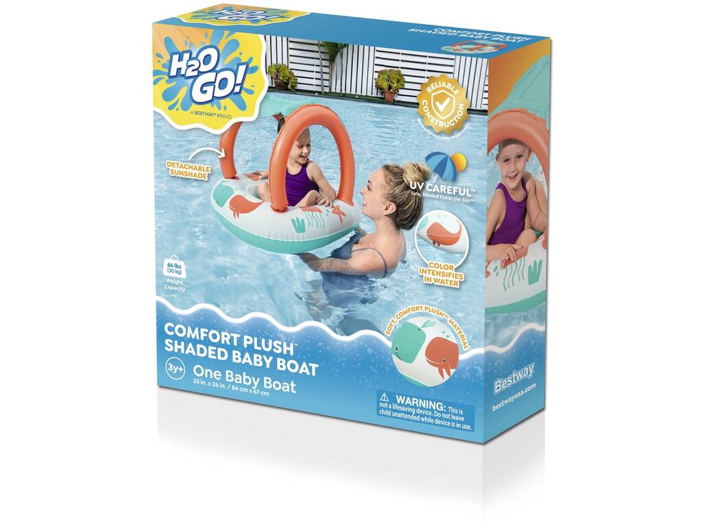Barca gonfiabile per bambini H2O Go! Comfort Plush da 84x67 cm Bestway 34203