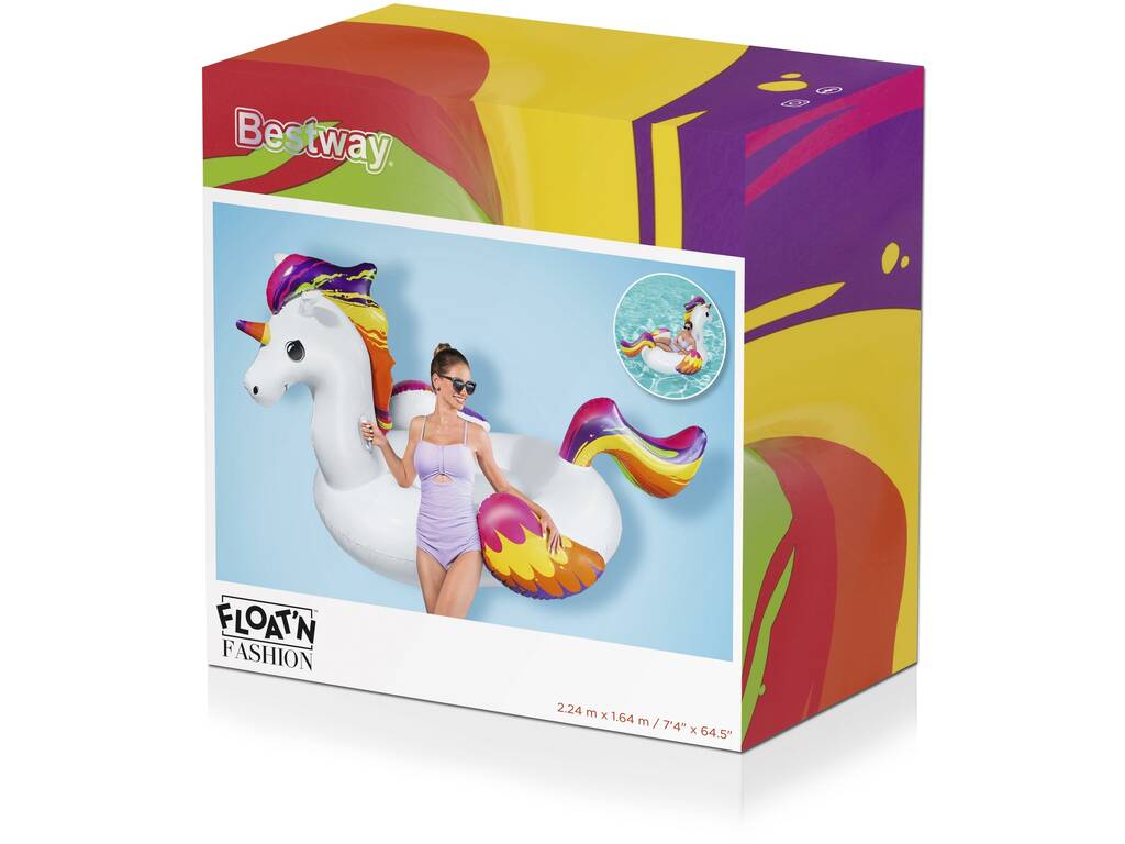 Unicorno gonfiabile gigante Unicorn Ride-On 224x164 cm Bestway 41113