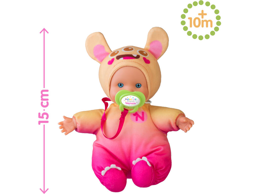 Nenuco Monster Friends Bambola gialla e rosa da 20 cm